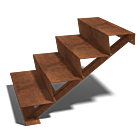Escalera de acero corten New York de 4 escalones (anchura: 800 mm)