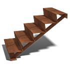 Escalera de acero corten New York de 5 escalones (anchura: 800 mm)