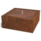 Mesa de agua de acero corten 1000x1000x400