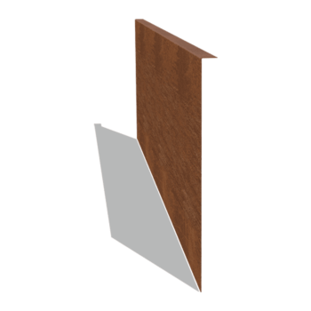 Bordura de acero corten con borde en ángulo recto 45 cm (longitud: 150 cm)