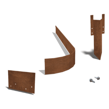 Bordura FLEX de acero corten de borde doblado 13 cm juego completo de 15 metros