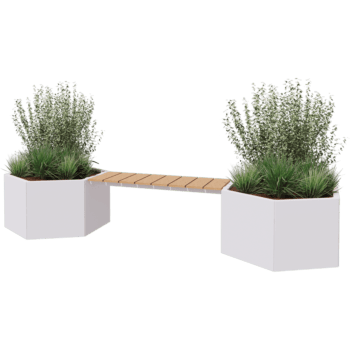 Jardinera de acero con tratamiento electrostático con asiento Vegas Denver