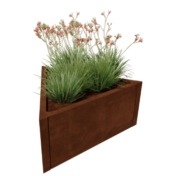 Jardinera de acero corten Alaska equilátero 80 cm