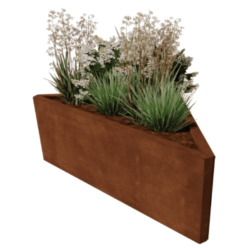 Jardinera de acero corten Alaska isósceles 112 cm