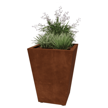 Jardinera de acero corten soldada Cono 60 x 60 x 80 cm