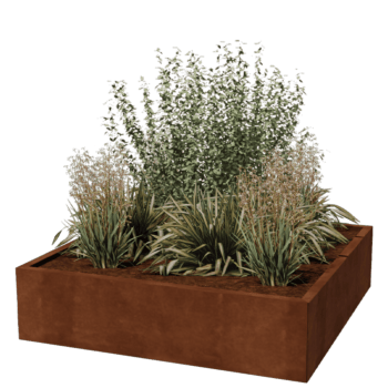 Jardinera de acero corten Miami 120 x 120 cm