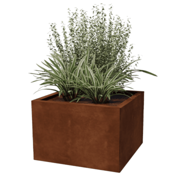 Jardinera de acero corten Miami 60 x 60 cm