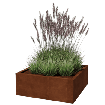 Jardinera de acero corten Miami 80 x 80 cm