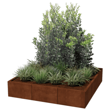 Jardinera de acero corten Miami xxl 150 x 150 cm