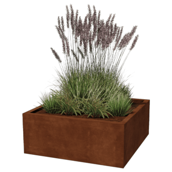 Jardinera de acero corten soldada Montana 100 x 100 x 40 cm