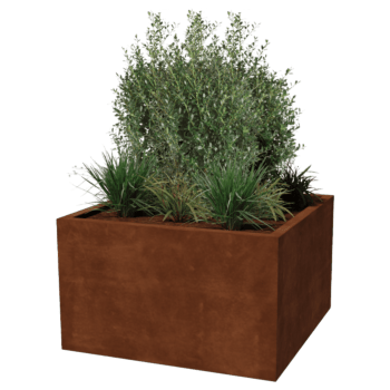 Jardinera de acero corten soldada Montana 100 x 100 x 60 cm