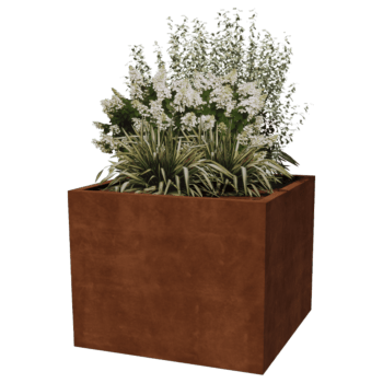 Jardinera de acero corten soldada Montana 100 x 100 x 80 cm