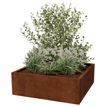Jardinera de acero corten soldada Montana 120 x 120 x 40 cm