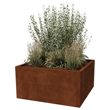 Jardinera de acero corten soldada Montana 120 x 120 x 60 cm
