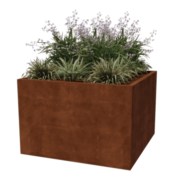 Jardinera de acero corten soldada Montana 120 x 120 x 80 cm
