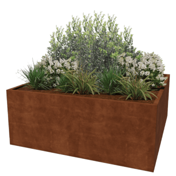 Jardinera de acero corten soldada Montana 200 x 200 x 80 cm
