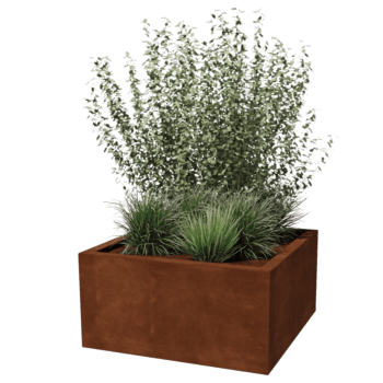 Jardinera de acero corten soldada Montana 80 x 80 x 40 cm