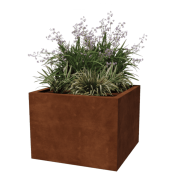 Jardinera de acero corten soldada Montana 80 x 80 x 60 cm