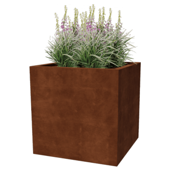 Jardinera de acero corten soldada Montana 80 x 80 x 80 cm