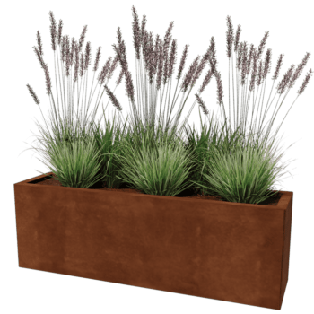 Jardinera de acero corten Texas 30 x 120 cm