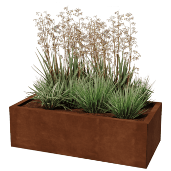 Jardinera de acero corten Texas 50 x 100 cm