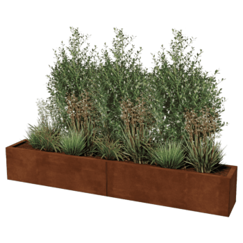 Jardinera de acero corten Texas xxl 200 x 30 cm