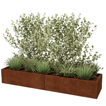 Jardinera de acero corten Texas xxl 200 x 50 cm