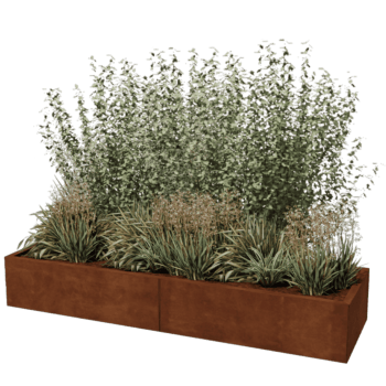 Jardinera de acero corten Texas xxl 200 x 60 cm