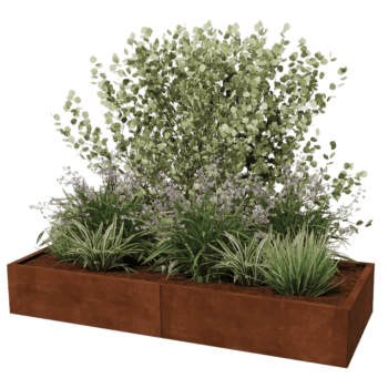 Jardinera de acero corten Texas xxl 200 x 80 cm