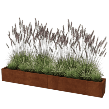 Jardinera de acero corten Texas xxl 240 x 30 cm