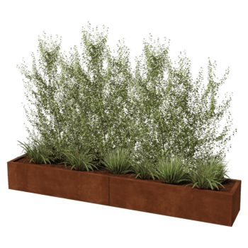 Jardinera de acero corten Texas xxl 240 x 40 cm
