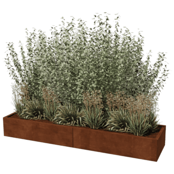 Jardinera de acero corten Texas xxl 240 x 60 cm