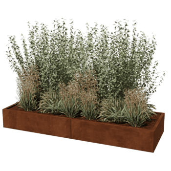 Jardinera de acero corten Texas xxl 240 x 80 cm