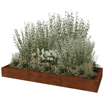 Jardinera de acero corten Texas xxl 300 x 120 cm