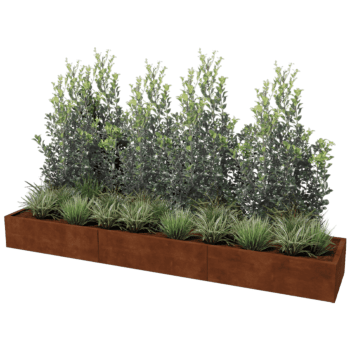 Jardinera de acero corten Texas xxl 300 x 60 cm