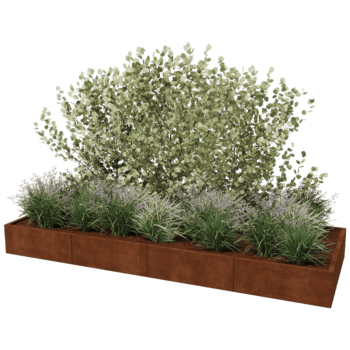 Jardinera de acero corten Texas xxl 320 x 120 cm