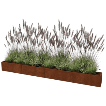 Jardinera de acero corten Texas xxl 320 x 30 cm
