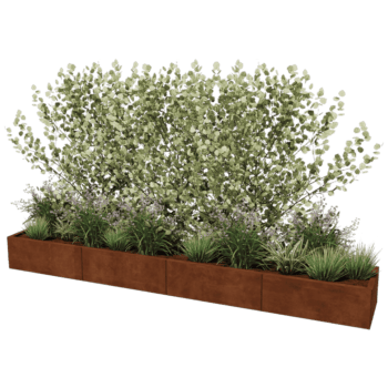 Jardinera de acero corten Texas xxl 320 x 50 cm