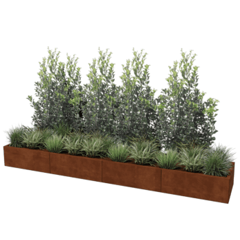 Jardinera de acero corten Texas xxl 320 x 60 cm