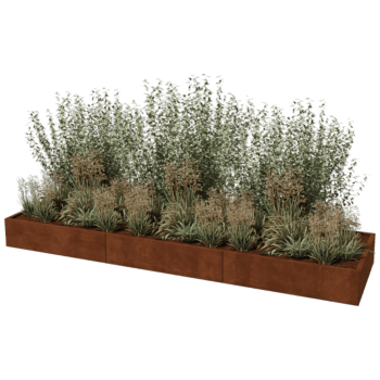 Jardinera de acero corten Texas xxl 360 x 100 cm