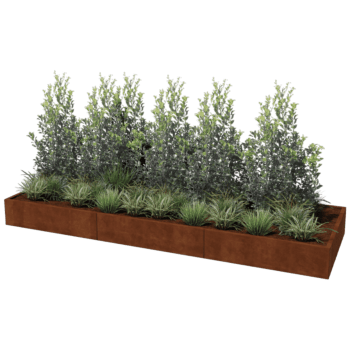 Jardinera de acero corten Texas xxl 360 x 120 cm
