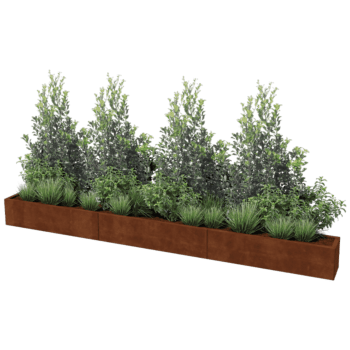 Jardinera de acero corten Texas xxl 360 x 30 cm