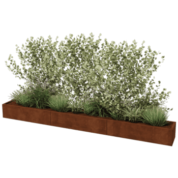 Jardinera de acero corten Texas xxl 360 x 40 cm