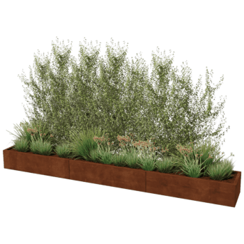 Jardinera de acero corten Texas xxl 360 x 50 cm