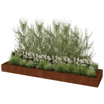 Jardinera de acero corten Texas xxl 400 x 100 cm