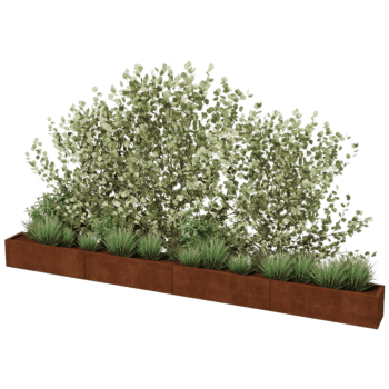 Jardinera de acero corten Texas xxl 400 x 30 cm