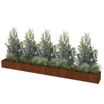 Jardinera de acero corten Texas xxl 400 x 40 cm