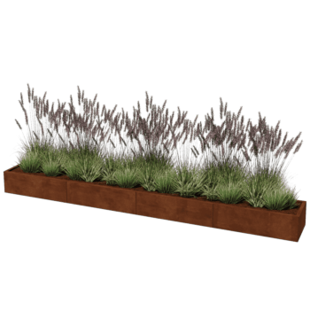 Jardinera de acero corten Texas xxl 400 x 50 cm