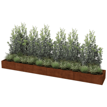 Jardinera de acero corten Texas xxl 400 x 60 cm