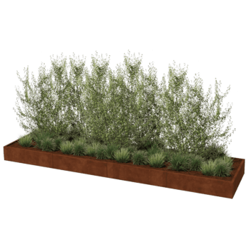 Jardinera de acero corten Texas xxl 480 x 120 cm